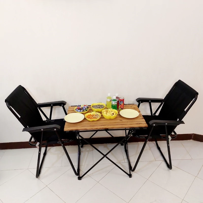 صندلی و میز چوبی (ست دونفره) تاشو
